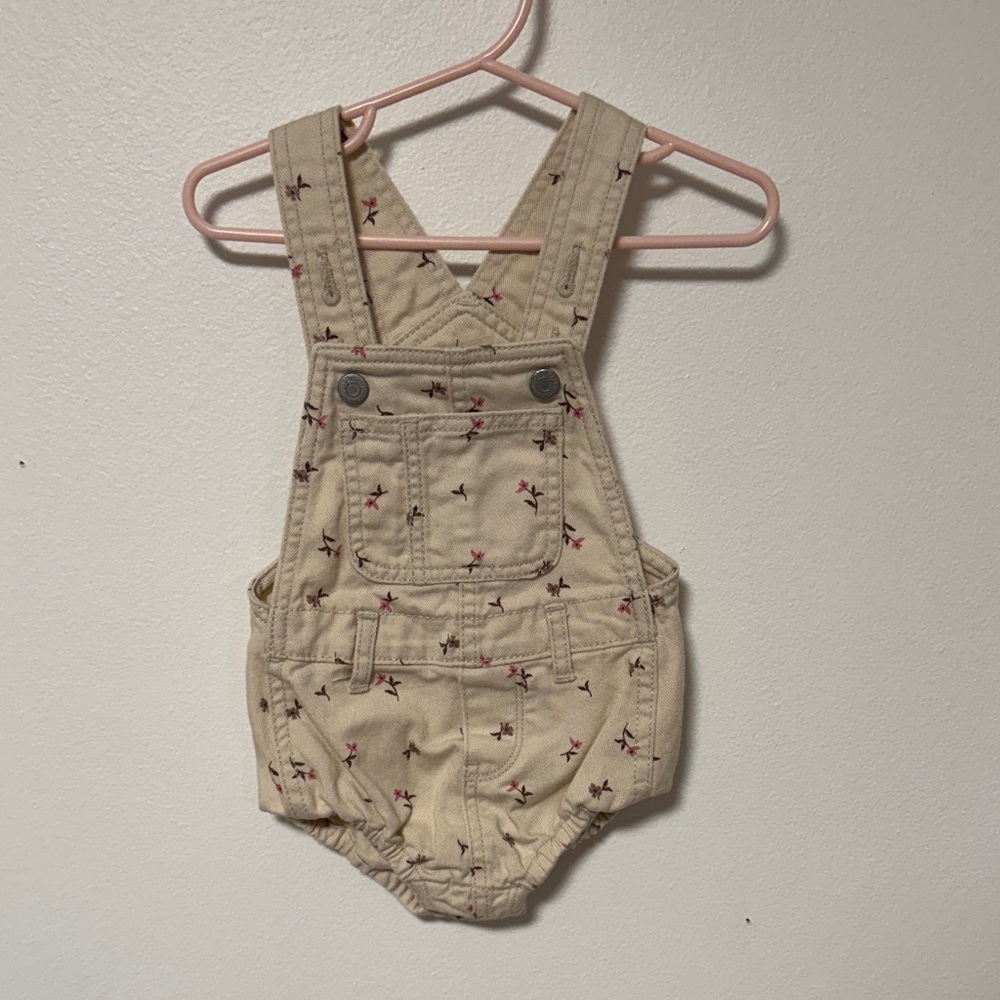 Old Navy Kids Beige Overalls with flowers